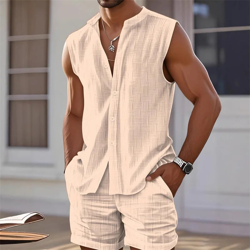 Kairo Men's Set – Stylish Plaid Shorts and T-Shirt Combo for Casual Comfort 3