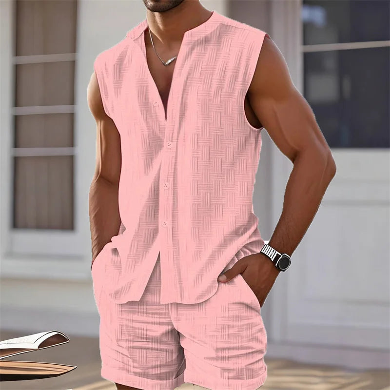 Kairo Men's Set – Stylish Plaid Shorts and T-Shirt Combo for Casual Comfort 4