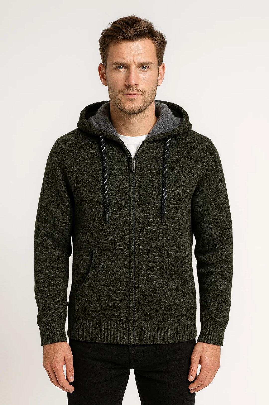 Karo Herren Kapuzenpullover – Warme Gefütterte Jacke für Gemütliche Tage 0