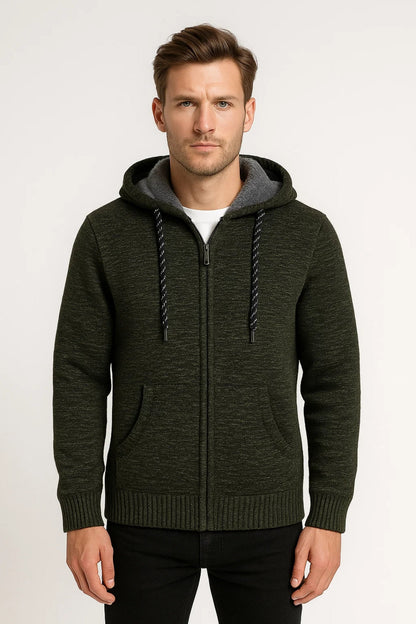 Karo Herren Kapuzenpullover – Warme Gefütterte Jacke für Gemütliche Tage 0