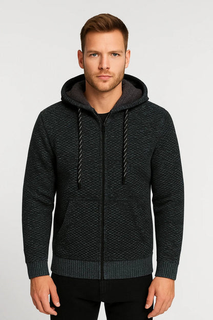 Karo Herren Kapuzenpullover – Warme Gefütterte Jacke für Gemütliche Tage 1
