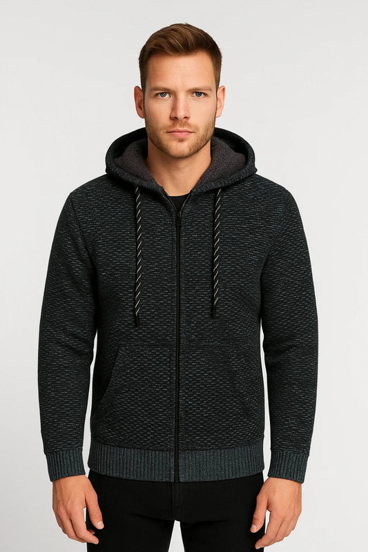 Karo Herren Kapuzenpullover – Warme Gefütterte Jacke für Gemütliche Tage 1
