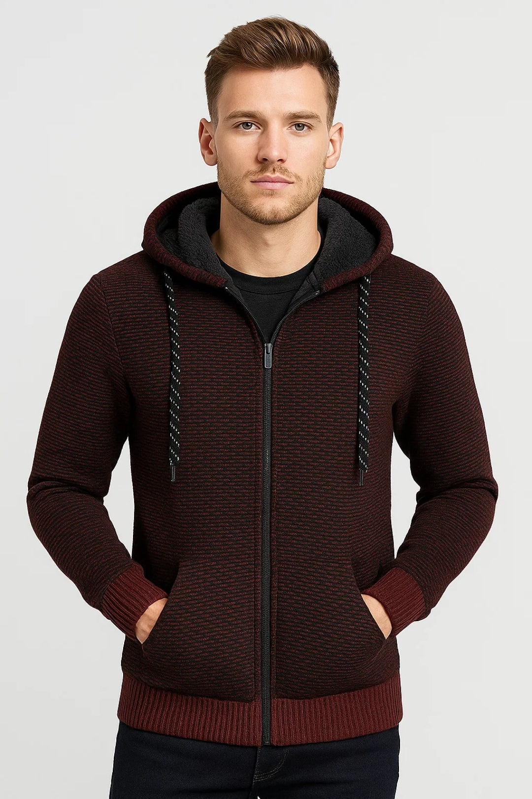 Karo Herren Kapuzenpullover – Warme Gefütterte Jacke für Gemütliche Tage 3