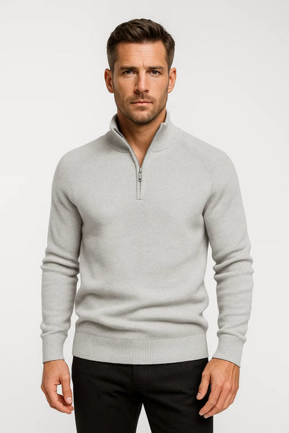 Karo Herrenpullover – Halbreißverschluss für Stil und Wärme 2
