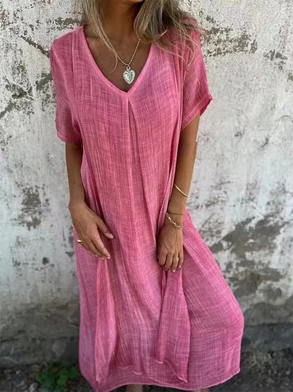Lana Women's Elegant Linen Dress – Lightweight Summer Comfort 3
