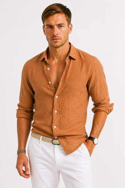 Lano Men's Linen Shirt – Breathable Fabric for Effortless Style 7