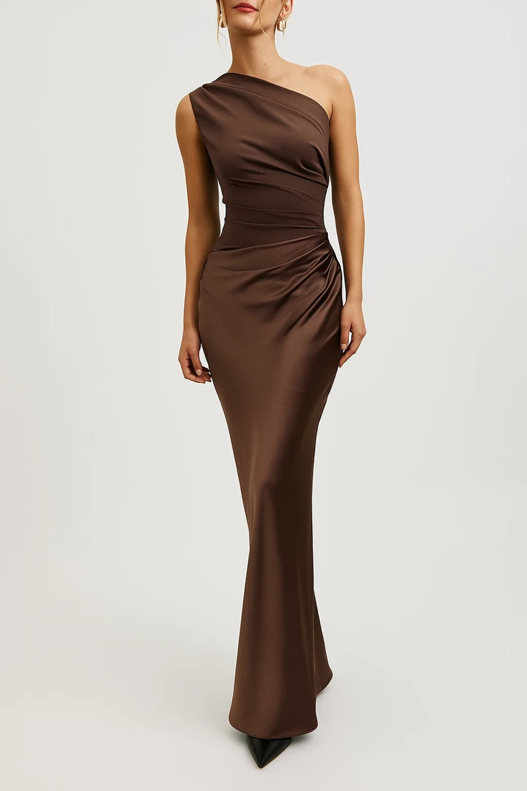 Lara Damen Maxikleid – Elegantes One-Shoulder Design für Festliche Anlässe 0