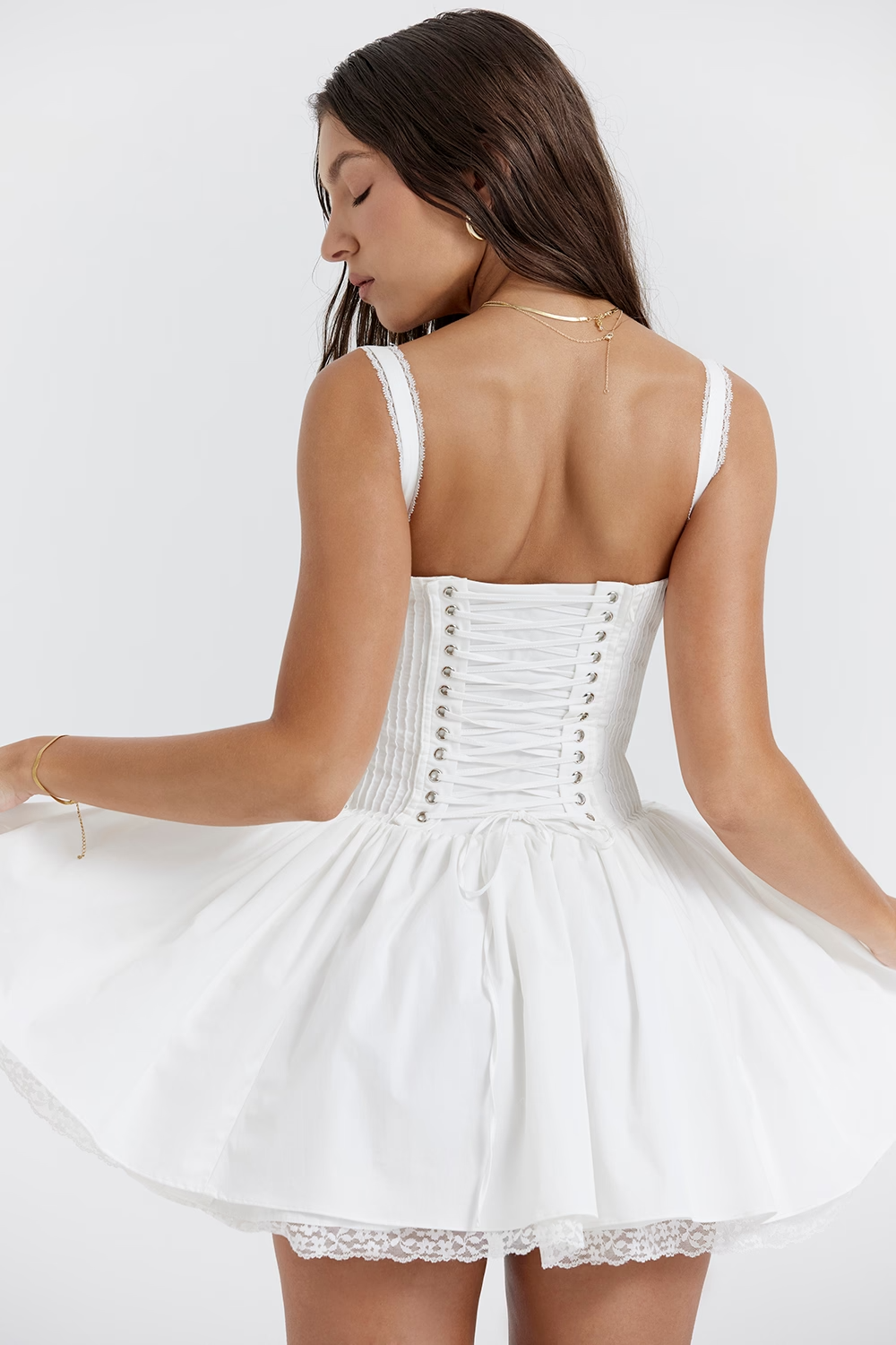 Lara Women's Corset Flare Mini Dress – Sculpted A-Line Elegance 3