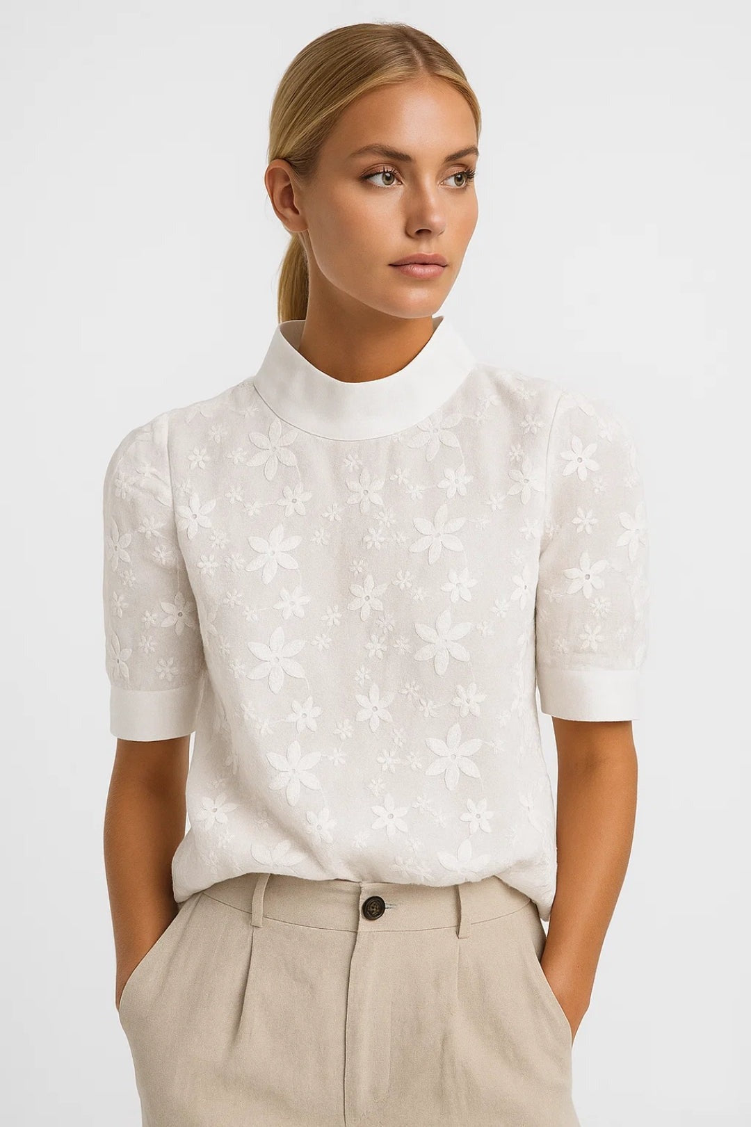 Lara Women's Elegant Top – Stunning Floral Embroidery for All Occasions 0