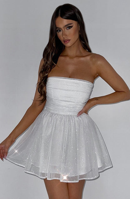 Lara Women's Tulle Mini Dress – Flared A-Line Elegance for Cocktail Events 0