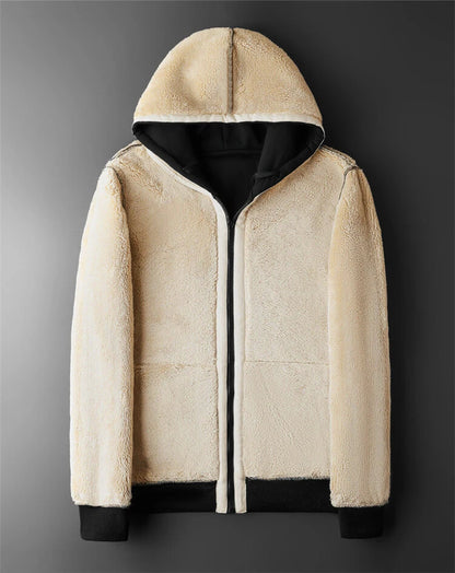 Larnex Unisex Hooded Lambswool Jacket – Thickened Warmth for Cold Weather 3