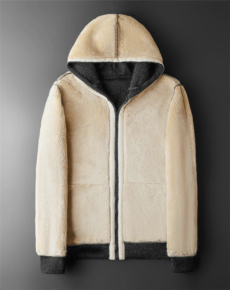 Larnex Unisex Hooded Lambswool Jacket – Thickened Warmth for Cold Weather 5