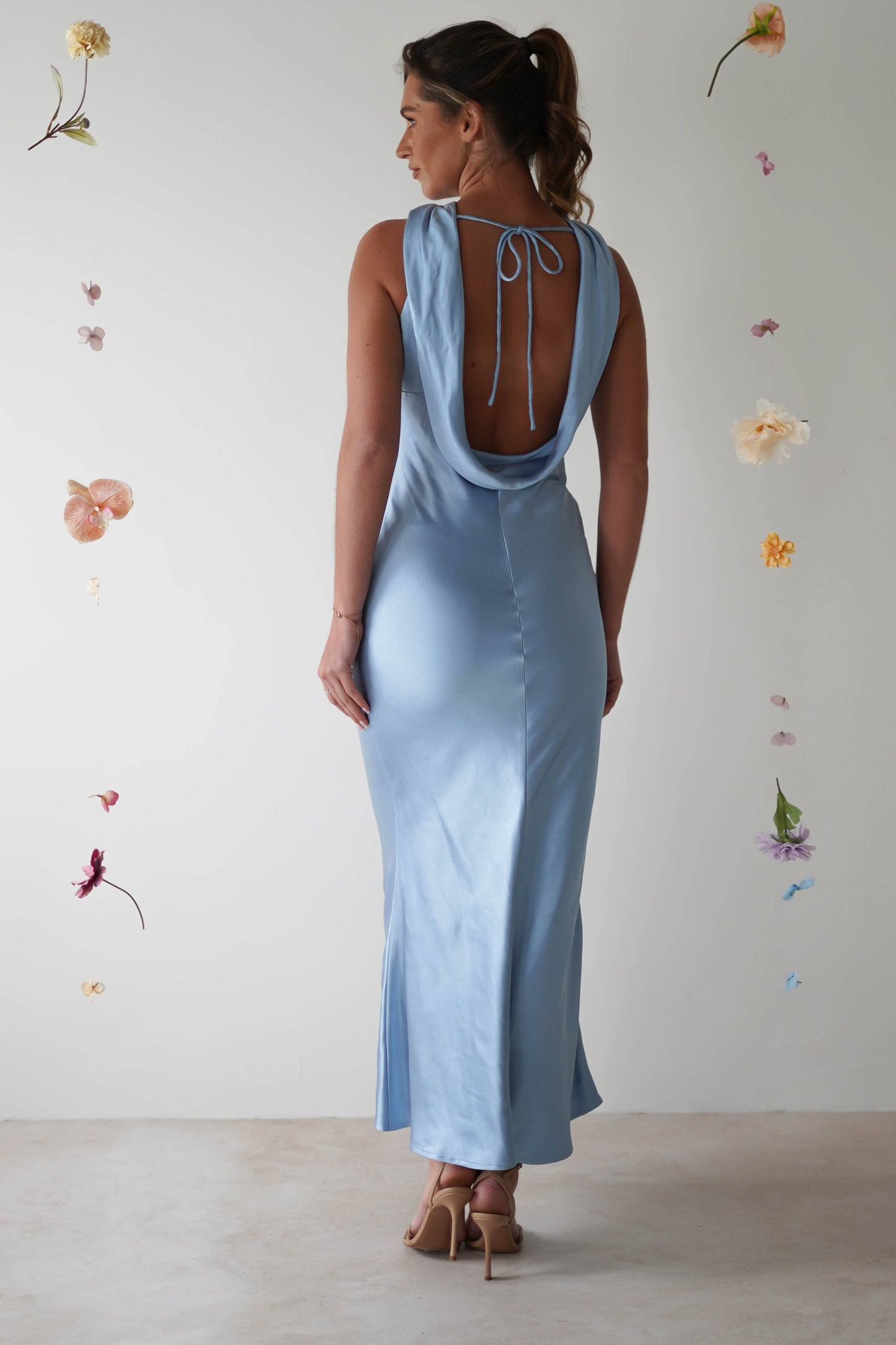 Lauryn Halter Neck Black Maxi Dress – Sophisticated Open-Back Elegance 5