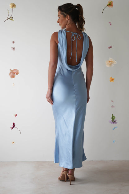 Lauryn Halter Neck Black Maxi Dress – Sophisticated Open-Back Elegance 5