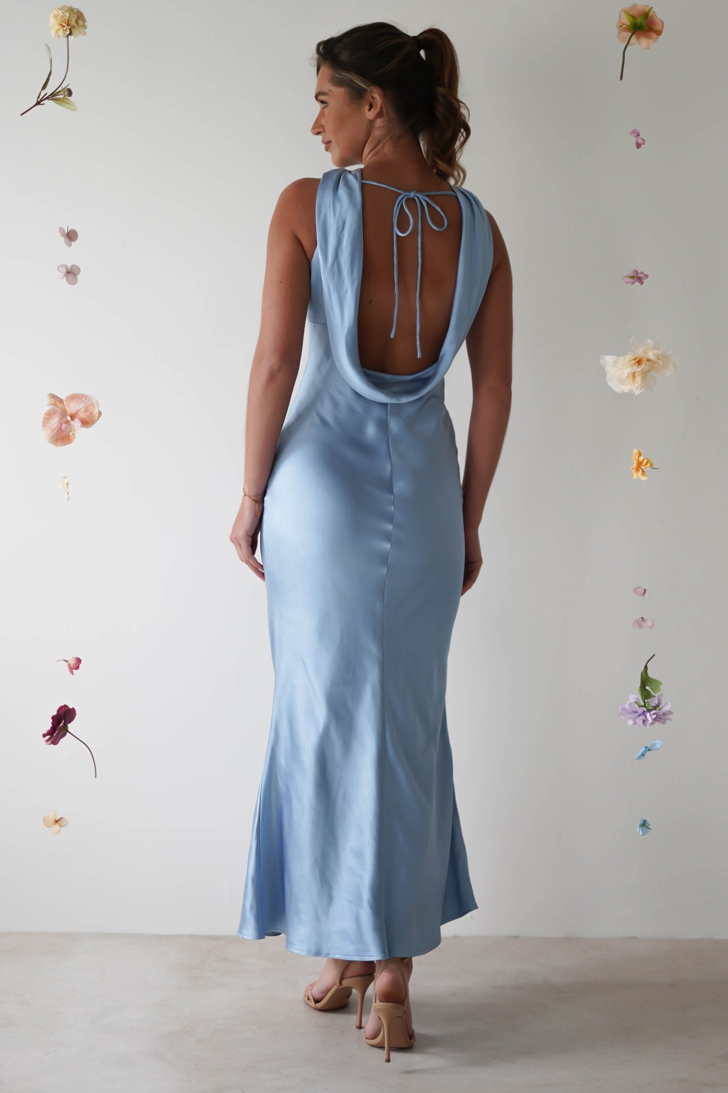 Lauryn Halter Neck Black Maxi Dress – Sophisticated Open-Back Elegance 7