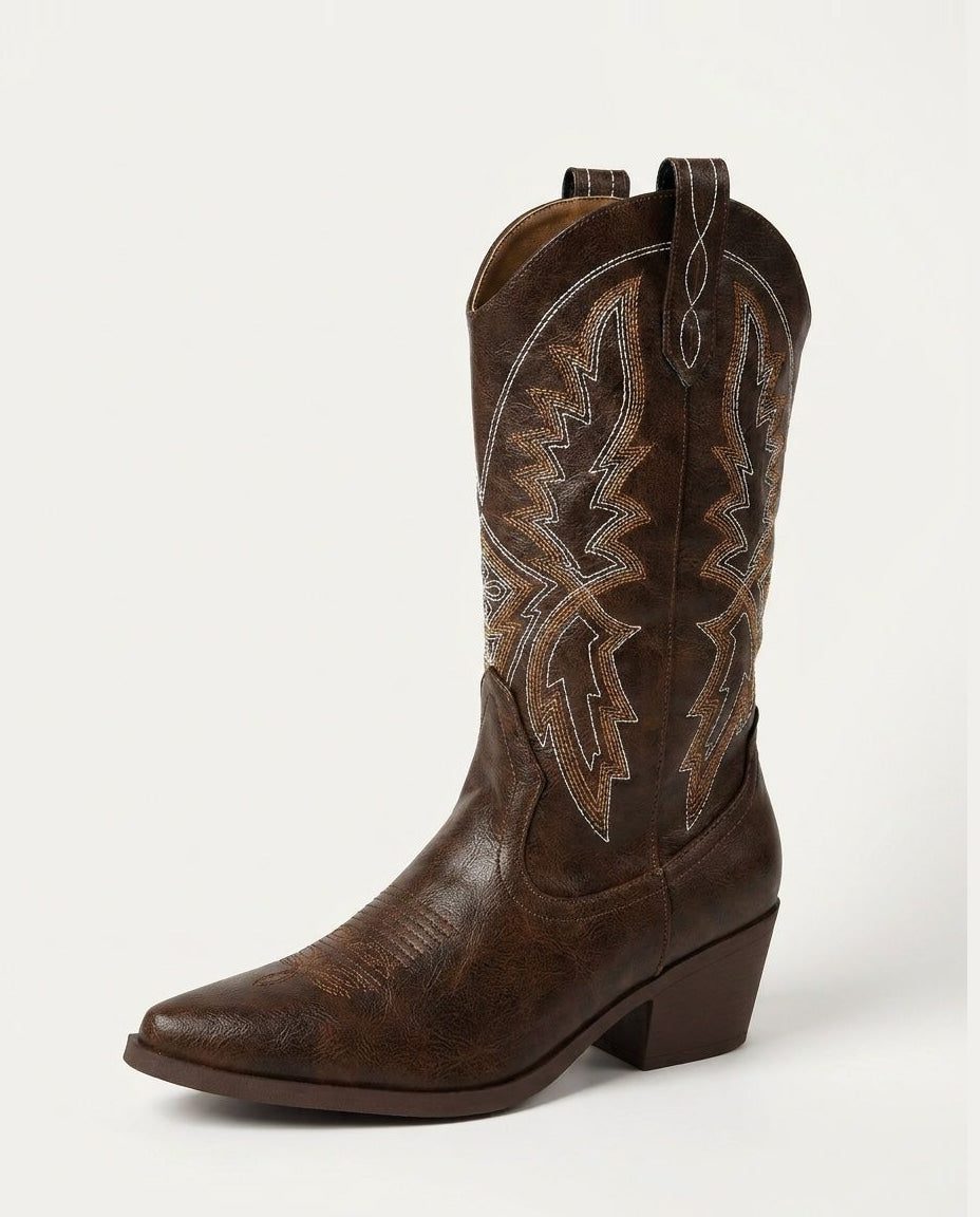 Lazaro Women's Western Knee High Boots – Embroidered Leather Stylish Comfort 1
