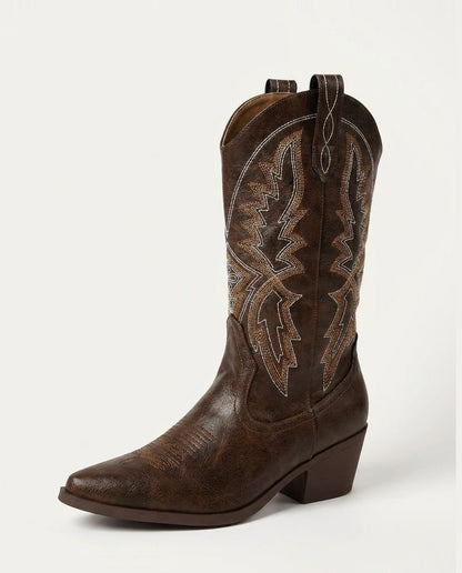 Lazaro Women's Western Knee High Boots – Embroidered Leather Stylish Comfort 1