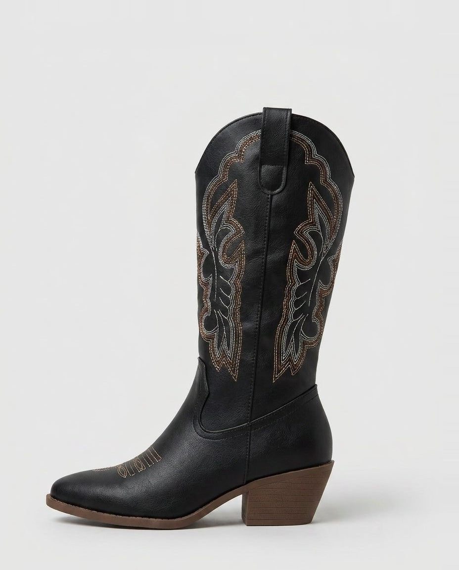Lazaro Women's Western Knee High Boots – Embroidered Leather Stylish Comfort 4