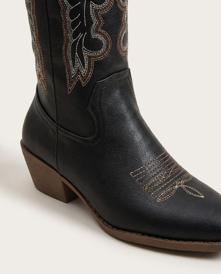 Lazaro Women's Western Knee High Boots – Embroidered Leather Stylish Comfort 6