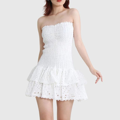 Liana Damen Bandeau Minikleid – Elegante Rüschen für Sommerliche Tage 12