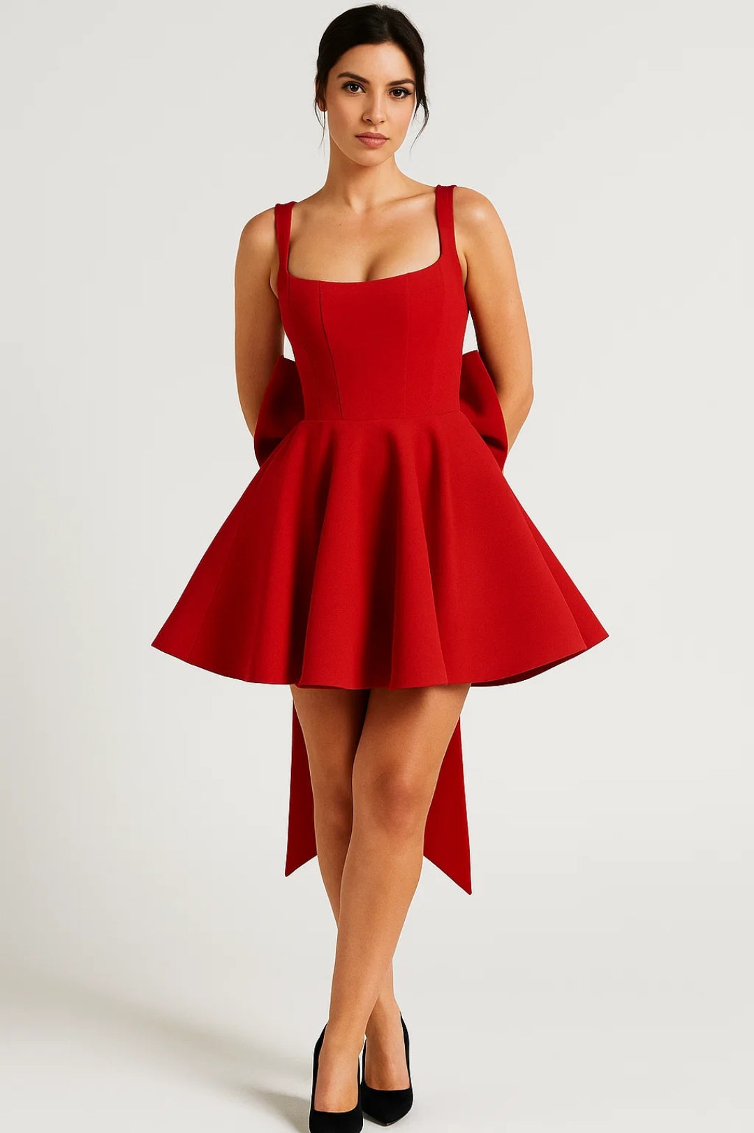 Liana Damen Festliches Kleid – Verspielt A-Linie mit Schleppe 6