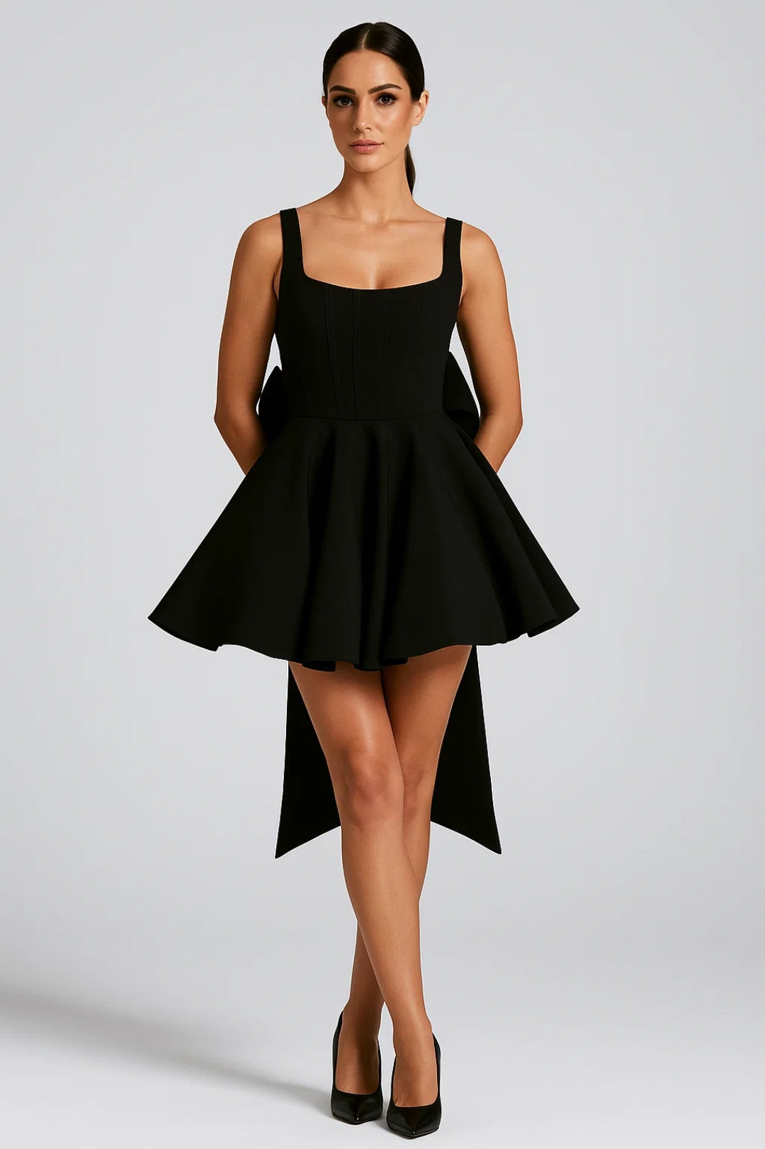 Liana Damen Festliches Kleid – Verspielt A-Linie mit Schleppe 7