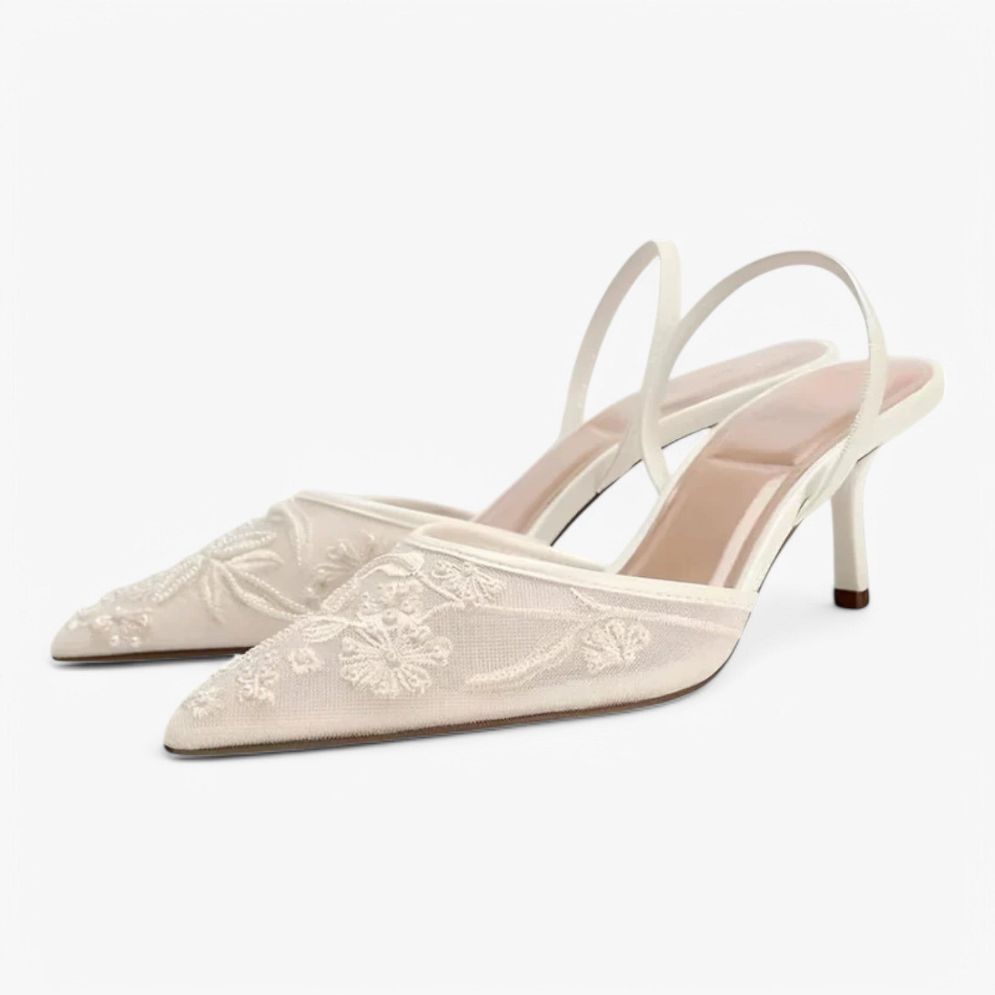 Liana Women's Elegant Heels – Floral Embroidery for All-Day Comfort 0