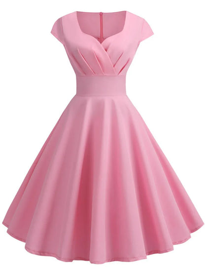 Lila Women's Summer Dress – Vintage V-Neck Midi for Stylish Comfort 0