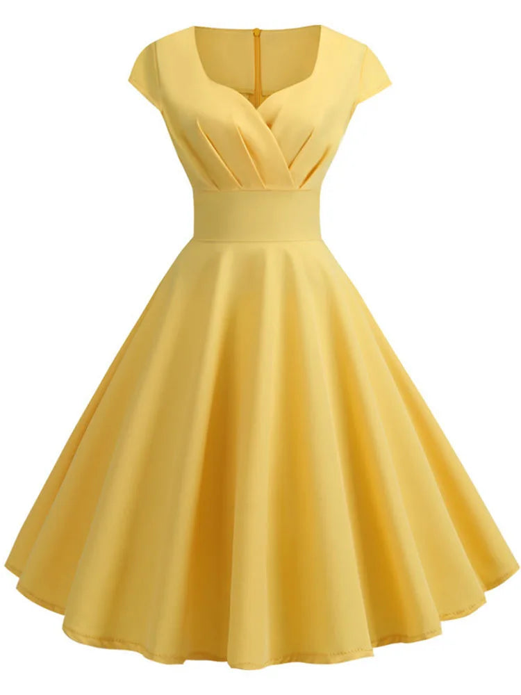 Lila Women's Summer Dress – Vintage V-Neck Midi for Stylish Comfort 2