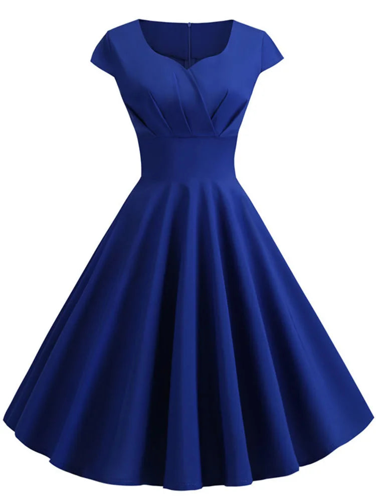 Lila Women's Summer Dress – Vintage V-Neck Midi for Stylish Comfort 3