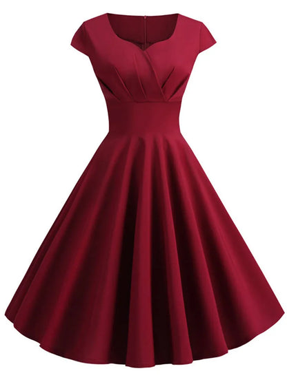 Lila Women's Summer Dress – Vintage V-Neck Midi for Stylish Comfort 4