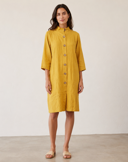 Liora Ladies Midi Dress – Breathable Linen Comfort for Warm Days 4