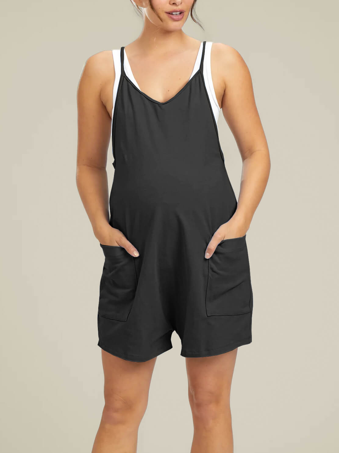 Liora Maternity Jumpsuit Shorts – Oversized Comfort for Pregnancy 0