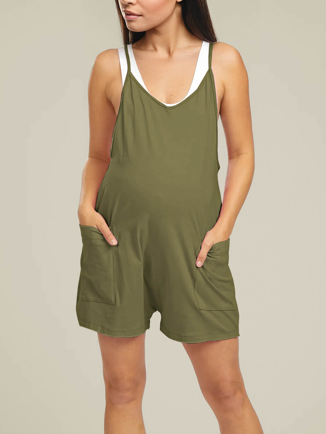 Liora Maternity Jumpsuit Shorts – Oversized Comfort for Pregnancy 11