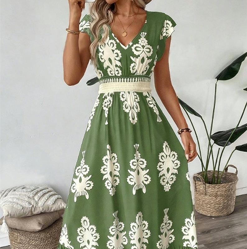 Liora Women's Baroque Print Maxi Dress – Flowy A-Line Elegance 10