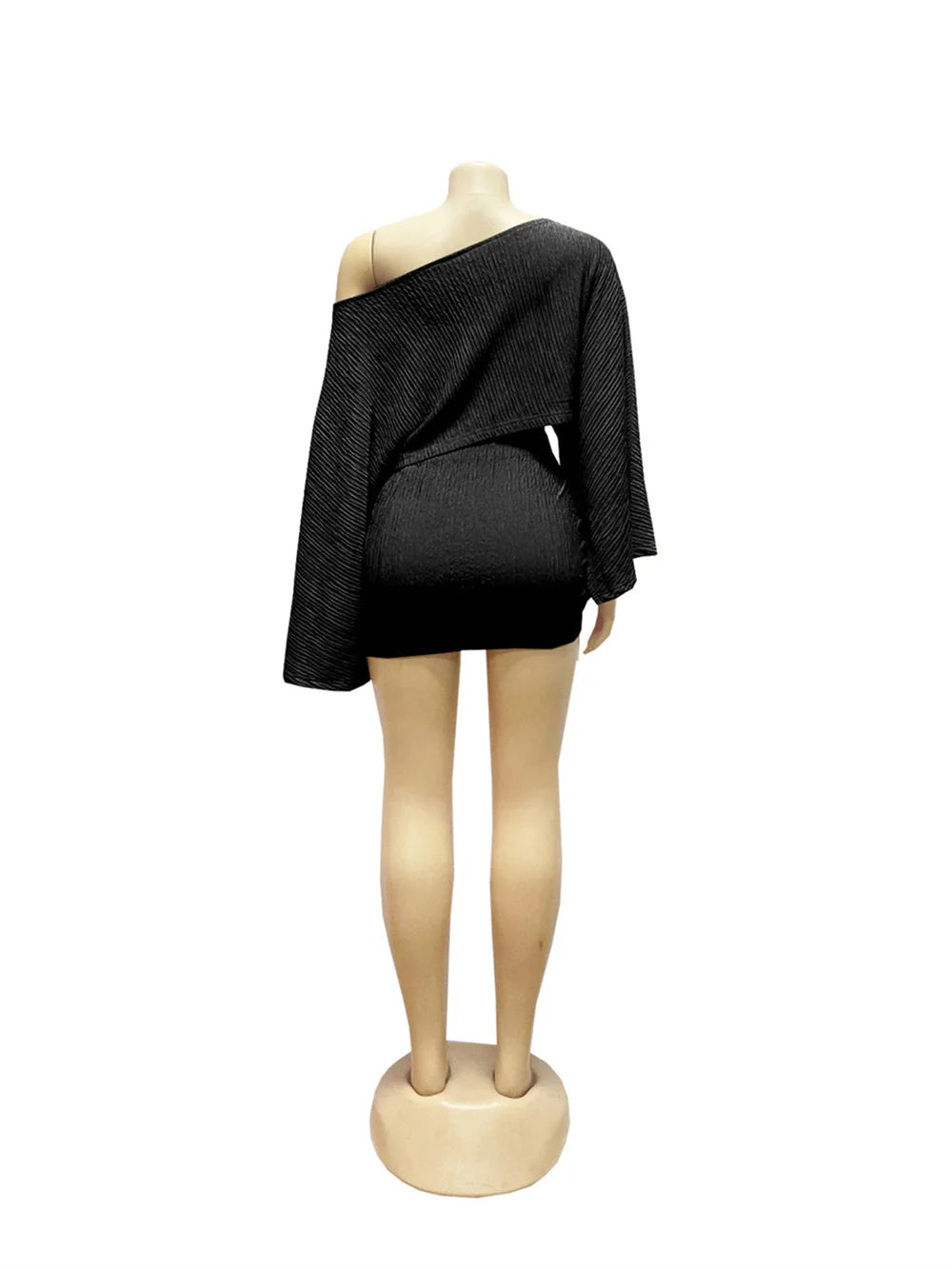 Liora Women's Co Ord Set – Stylish Skew Collar Crop Top & Ruched Skirt for Beach Parties 5