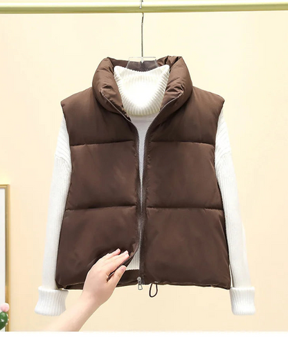 Liora Women's Cotton Down Vest – Cozy Sleeveless Layer for Winter 10