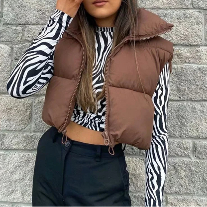 Liora Women's Cotton Down Vest – Cozy Sleeveless Layer for Winter 2