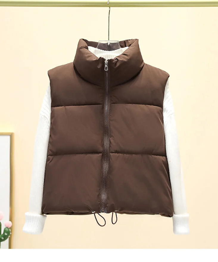 Liora Women's Cotton Down Vest – Cozy Sleeveless Layer for Winter 4