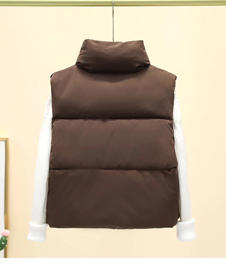 Liora Women's Cotton Down Vest – Cozy Sleeveless Layer for Winter 5