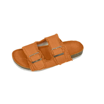 Liora Women's Denim Sandals – Soft Flat Comfort for Summer Outings 5