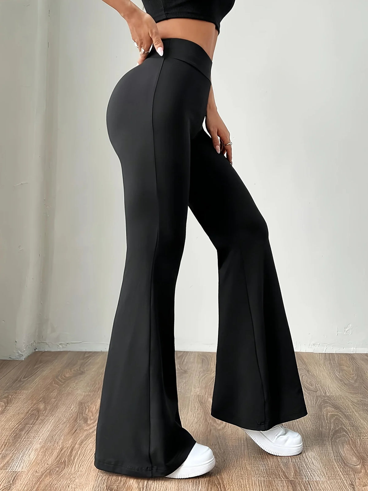 Liora Women's Flared Stretch Pants – High-Waisted Tummy Control Comfort 3