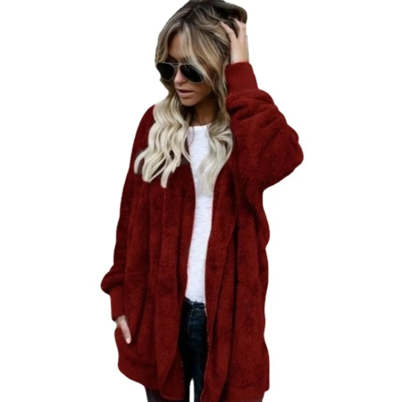 Liora Women's Fleece Cardigan – Reversible Warmth for Cozy Layering 13