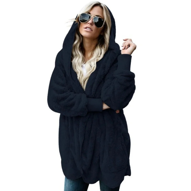 Liora Women's Fleece Cardigan – Reversible Warmth for Cozy Layering 14