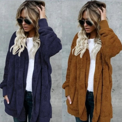 Liora Women's Fleece Cardigan – Reversible Warmth for Cozy Layering 2