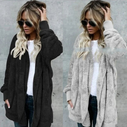 Liora Women's Fleece Cardigan – Reversible Warmth for Cozy Layering 3