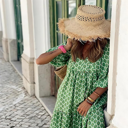 Liora Women's Floral Maxi Dress – Puff Sleeves Elegant Summer Wear 6