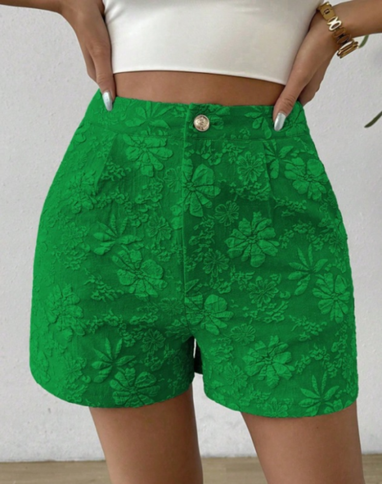 Liora Women's High-Waist Shorts – Stylish Herringbone Comfort 11