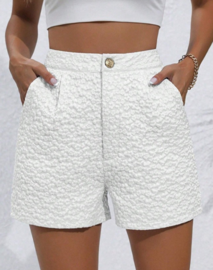 Liora Women's High-Waist Shorts – Stylish Herringbone Comfort 12