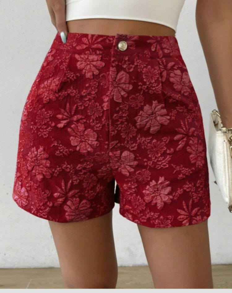 Liora Women's High-Waist Shorts – Stylish Herringbone Comfort 13